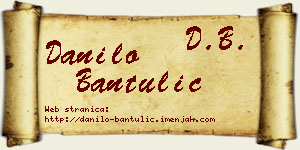 Danilo Bantulić vizit kartica